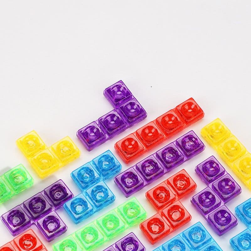 image-Tetris Game Colorful 3D Puzzle Tangram Math Toys