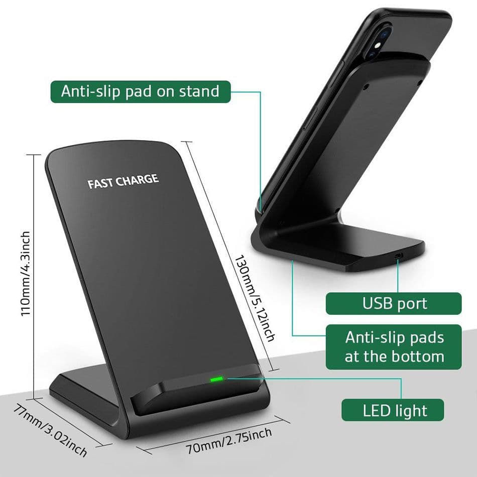 image-Fast Charging Vertical Wireless Charger Phone Desktop Stand