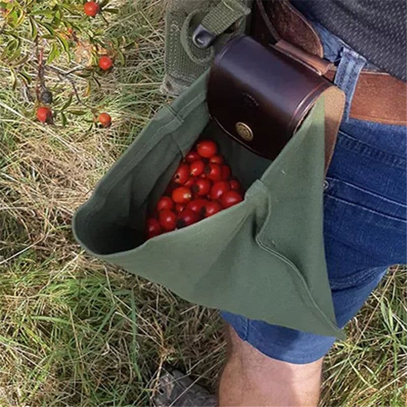 image-Hiking Portable Folding Waist Bag Camping Berry Storage Bag