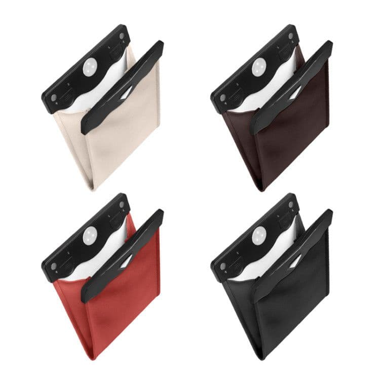 image-LED Car Trash Can Organizer Garbage Holder