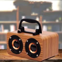 image-Wooden Wireless Bluetooth Speaker Portable Outdoor