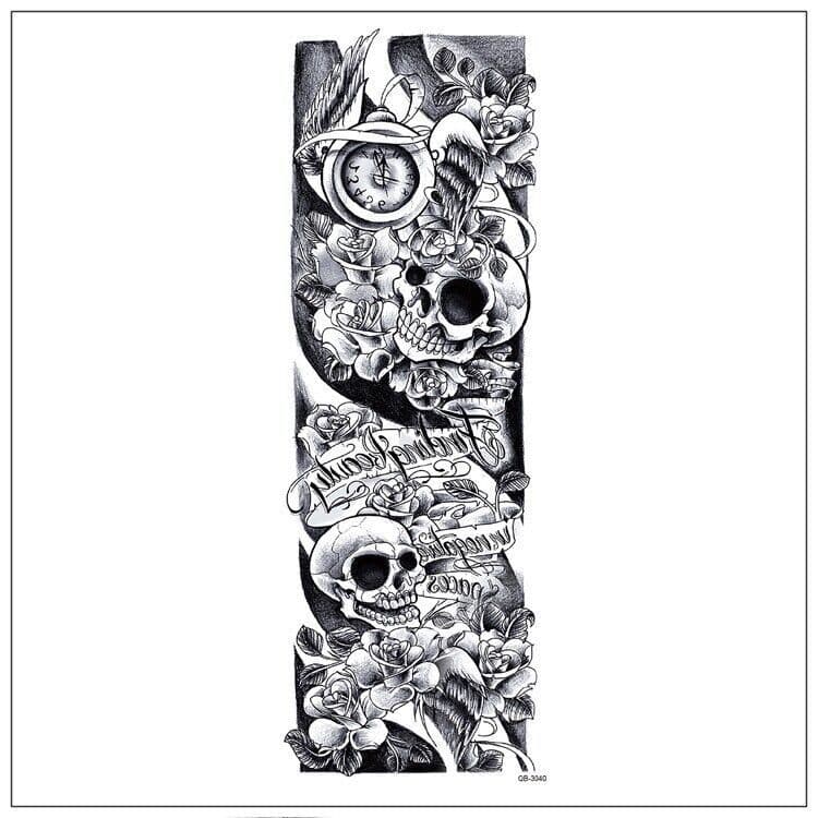 image-5Pcs Large Temporary Body Art Arm Tattoo Sticker Sleeve Man Women