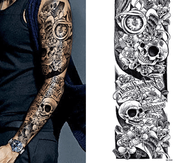 image-5Pcs Large Temporary Body Art Arm Tattoo Sticker Sleeve Man Women