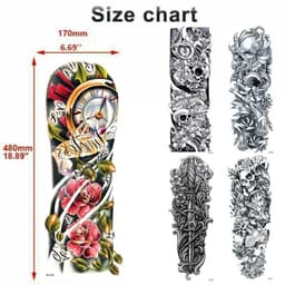 image-5Pcs Large Temporary Body Art Arm Tattoo Sticker Sleeve Man Women