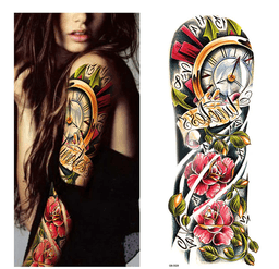 image-5Pcs Large Temporary Body Art Arm Tattoo Sticker Sleeve Man Women