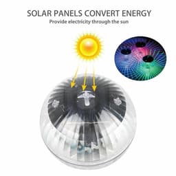 image-Outdoor Solar LED Floating Light Garden Pond Pool Lamp Rotating RGB