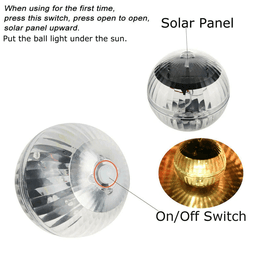 image-Outdoor Solar LED Floating Light Garden Pond Pool Lamp Rotating RGB