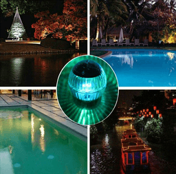 image-Outdoor Solar LED Floating Light Garden Pond Pool Lamp Rotating RGB