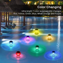 image-Outdoor Solar LED Floating Light Garden Pond Pool Lamp Rotating RGB