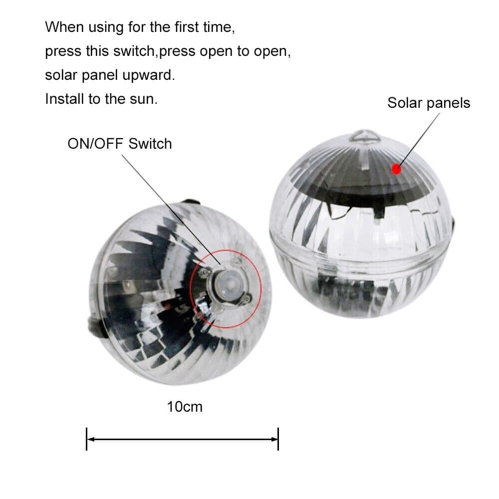 image-Outdoor Solar LED Floating Light Garden Pond Pool Lamp Rotating RGB