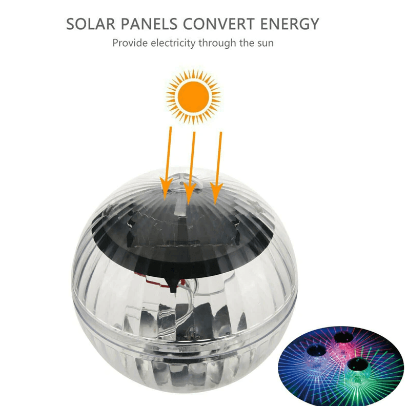 image-Outdoor Solar LED Floating Light Garden Pond Pool Lamp Rotating RGB