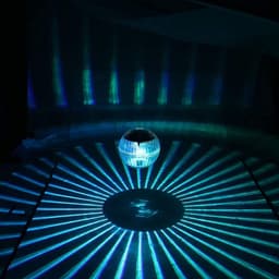 image-Outdoor Solar LED Floating Light Garden Pond Pool Lamp Rotating RGB