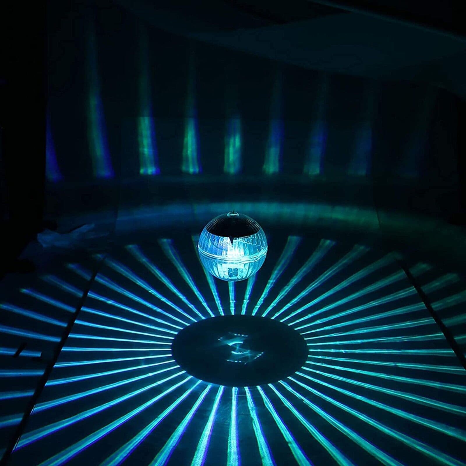image-Outdoor Solar LED Floating Light Garden Pond Pool Lamp Rotating RGB