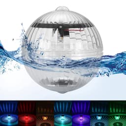image-Outdoor Solar LED Floating Light Garden Pond Pool Lamp Rotating RGB
