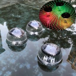 image-Outdoor Solar LED Floating Light Garden Pond Pool Lamp Rotating RGB