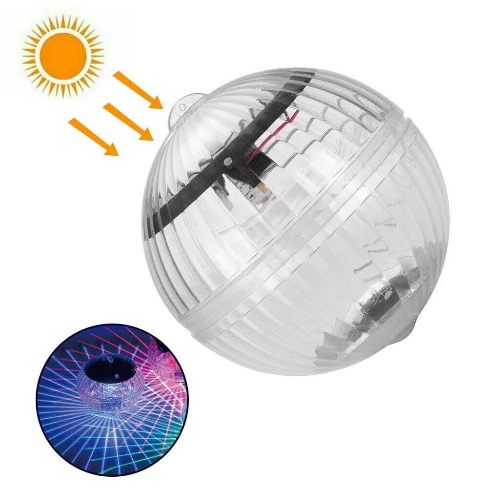 image-Outdoor Solar LED Floating Light Garden Pond Pool Lamp Rotating RGB