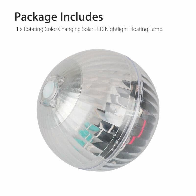 image-Outdoor Solar LED Floating Light Garden Pond Pool Lamp Rotating RGB