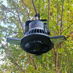 image-Solar Camping Light Foldable Fan Hanging Hook Rechargeable