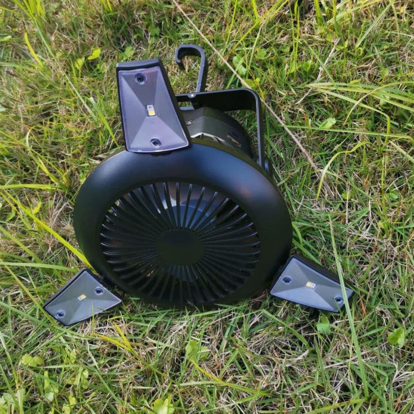 image-Solar Camping Light Foldable Fan Hanging Hook Rechargeable