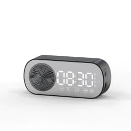 image-Music Alarm Clocks Mirror FM Radio LED Bluetooth Speaker