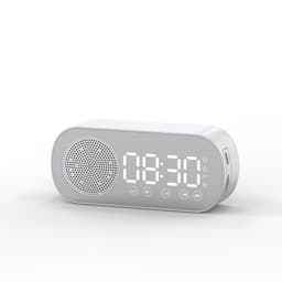 image-Music Alarm Clocks Mirror FM Radio LED Bluetooth Speaker