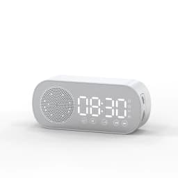 image-Music Alarm Clocks Mirror FM Radio LED Bluetooth Speaker