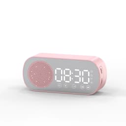 image-Music Alarm Clocks Mirror FM Radio LED Bluetooth Speaker