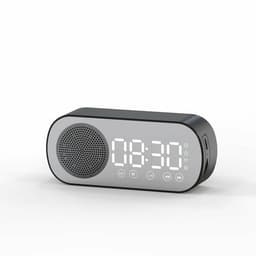 image-Music Alarm Clocks Mirror FM Radio LED Bluetooth Speaker
