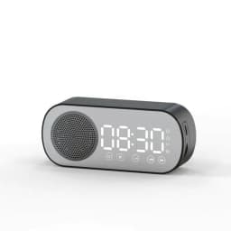 image-Music Alarm Clocks Mirror FM Radio LED Bluetooth Speaker