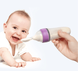 image-Baby Feeding Bottle Toddler Silicone Squeeze Feeding Spoon