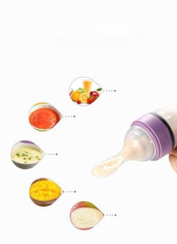 image-Baby Feeding Bottle Toddler Silicone Squeeze Feeding Spoon