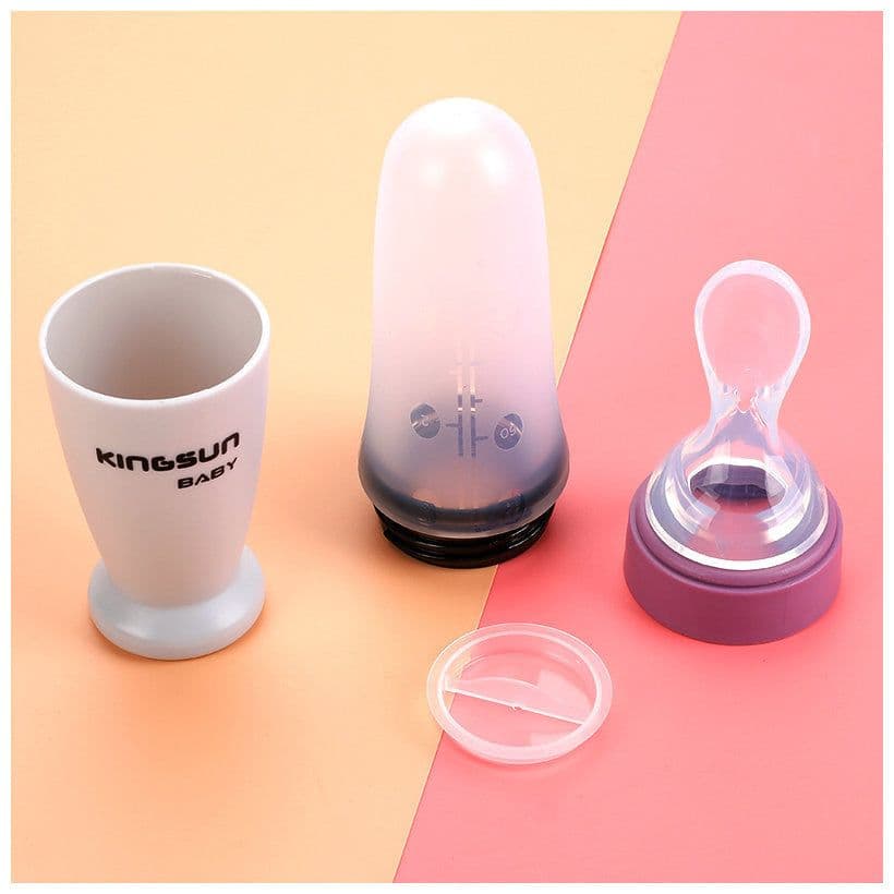 image-Baby Feeding Bottle Toddler Silicone Squeeze Feeding Spoon