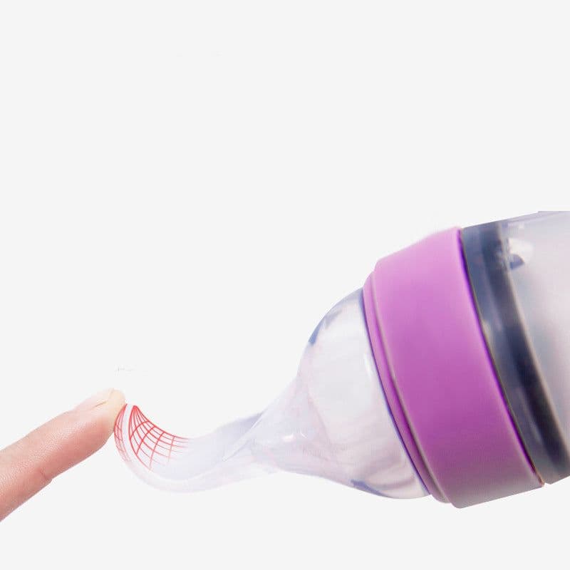 image-Baby Feeding Bottle Toddler Silicone Squeeze Feeding Spoon