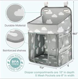 image-Portable Baby Crib Organizer Bed Hanging Bag