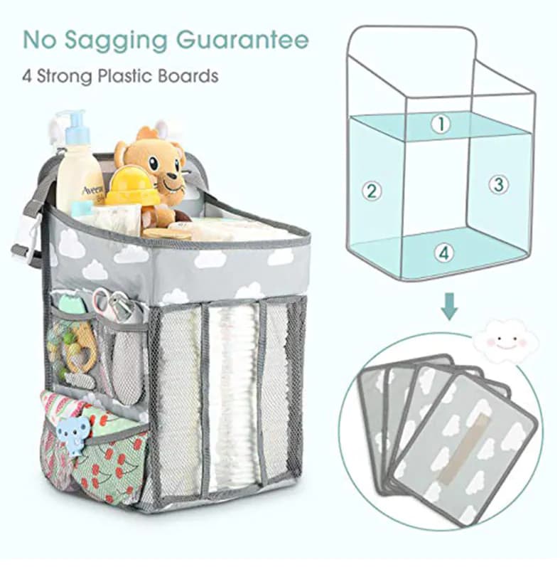 image-Portable Baby Crib Organizer Bed Hanging Bag