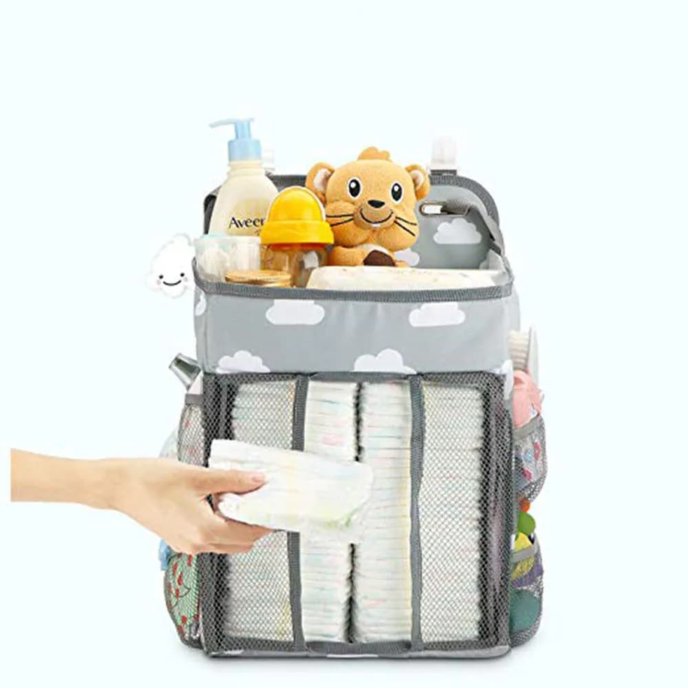 image-Portable Baby Crib Organizer Bed Hanging Bag