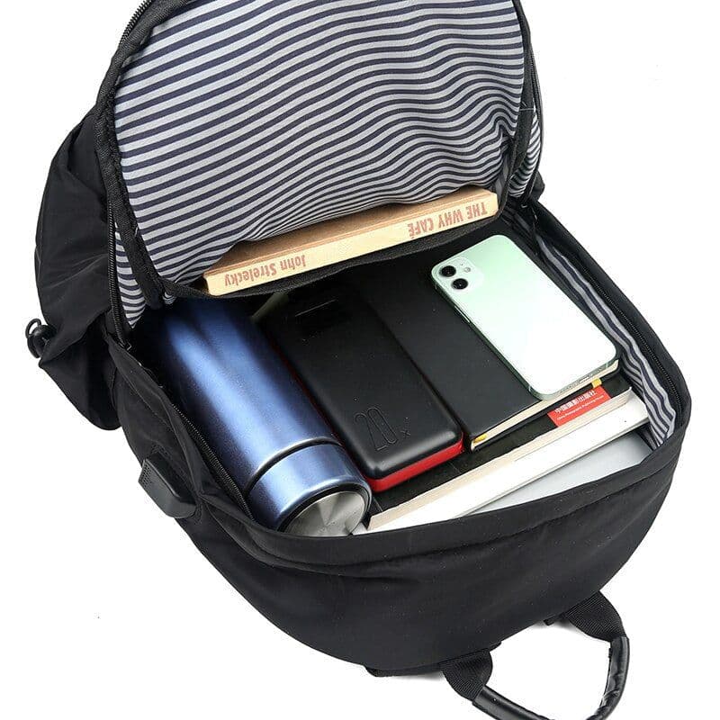 image-Men's Travel Bag High Quality Fashion Backpack with Charging Port