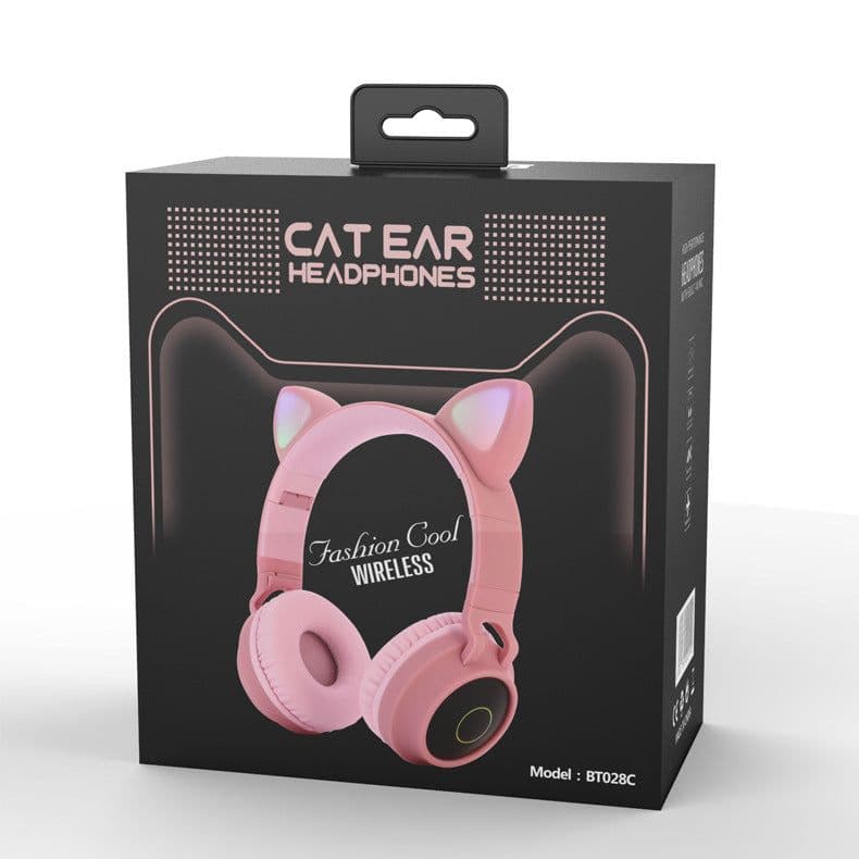 image-LED Light Cat Ear Headphones Wireless Bluetooth 5.0 Headset