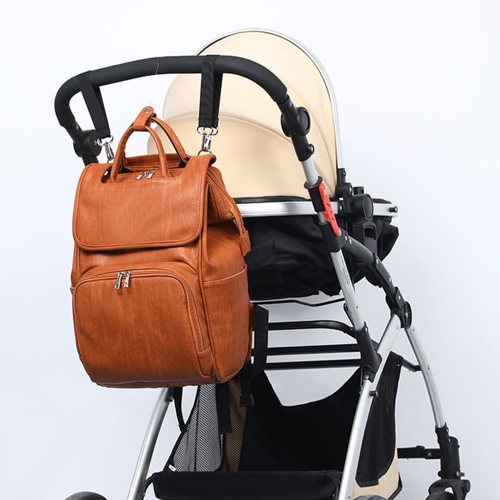 image-New PU Leather Diaper Bag Baby Mummy Maternity Bag