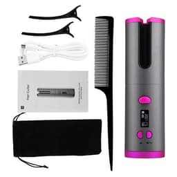 image-Cordless Curling Iron Automatic Rotating Portable Hair Curler USB