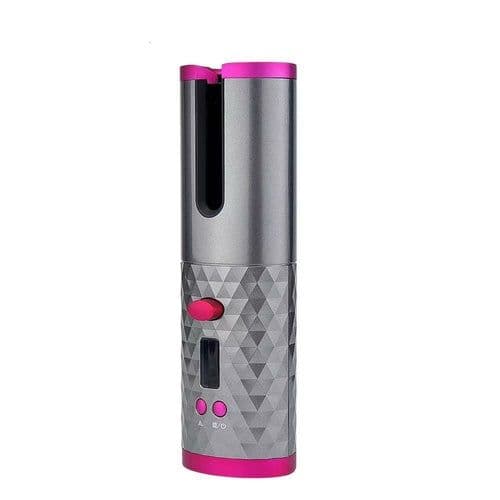image-Cordless Curling Iron Automatic Rotating Portable Hair Curler USB