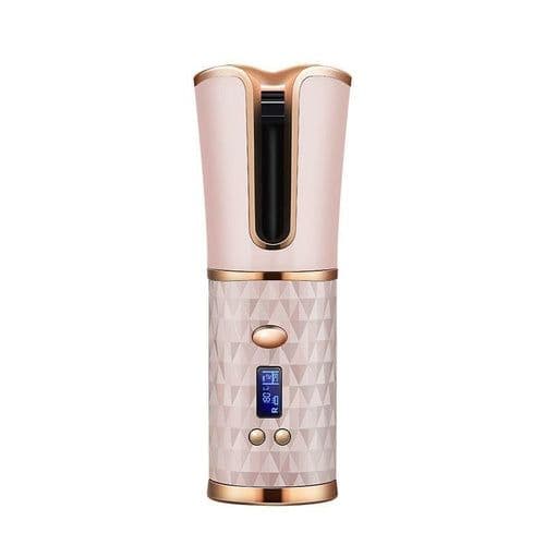 image-Cordless Curling Iron Automatic Rotating Portable Hair Curler USB