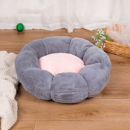 image-Autumn Winter Plus Velvet Thick Round Flower Cat Litter Kennel