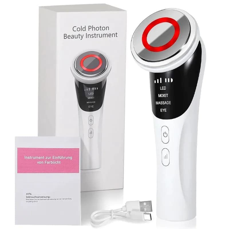 image-3 Model Face and Neck Massage and Face Beauty Device LED Warm Skin