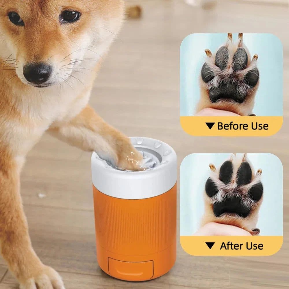 image-Portable Pet Paw Cleaning Cup Semi-Automatic Cleaning And Grooming Dog