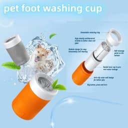 image-Portable Pet Paw Cleaning Cup Semi-Automatic Cleaning And Grooming Dog