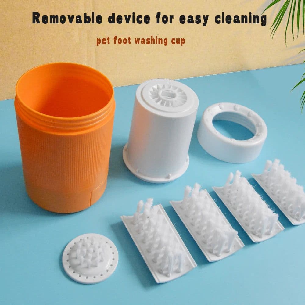 image-Portable Pet Paw Cleaning Cup Semi-Automatic Cleaning And Grooming Dog