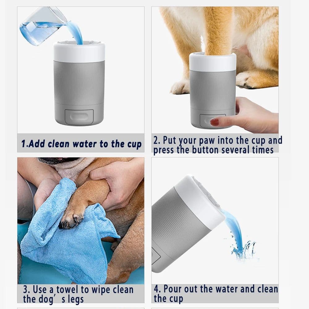 image-Portable Pet Paw Cleaning Cup Semi-Automatic Cleaning And Grooming Dog