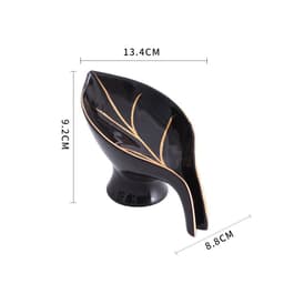 image-Ceramics Leaf Shape Soap Box Bathroom Soap Holder Storage