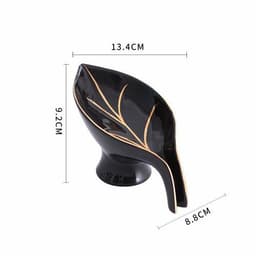 image-Ceramics Leaf Shape Soap Box Bathroom Soap Holder Storage